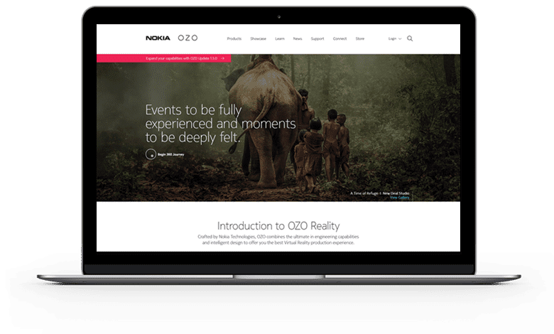 Nokia OZO redesign - OZO Website
